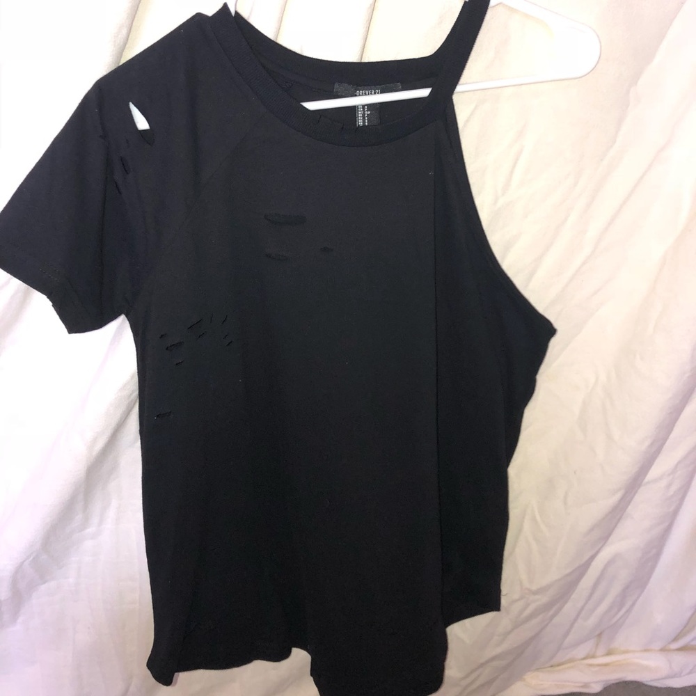 Ripped one sleeved T-shirt